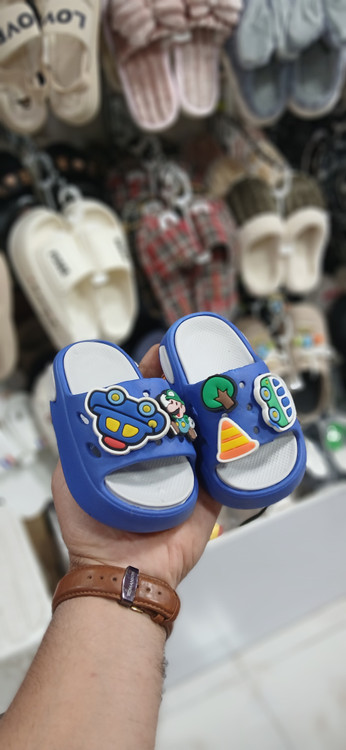 دمپایی ماشینی پسرانه آبی