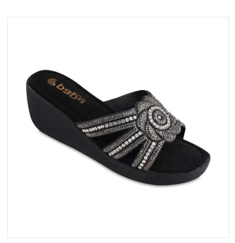 صندل زنانه مشکی مدل لونا ، زیره pu سبک و راحت