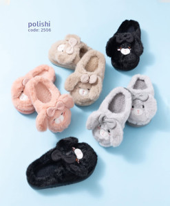 دمپایی پولیشی زنانه و دخترانه مدل لپ ، گرم و نرم و راحت