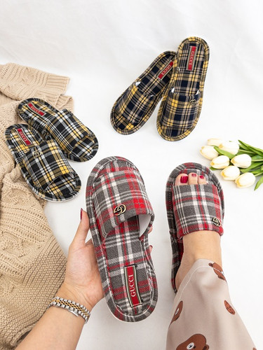 دمپایی پولیشی زنانه و دخترانه مدل اسکاتلندی ، گرم و راحت و سبک