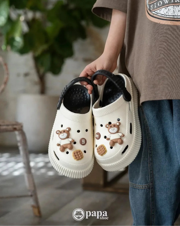 دمپایی کراکس استیکردار بندار و لژدار دخترانه نرم و راحت و سبک