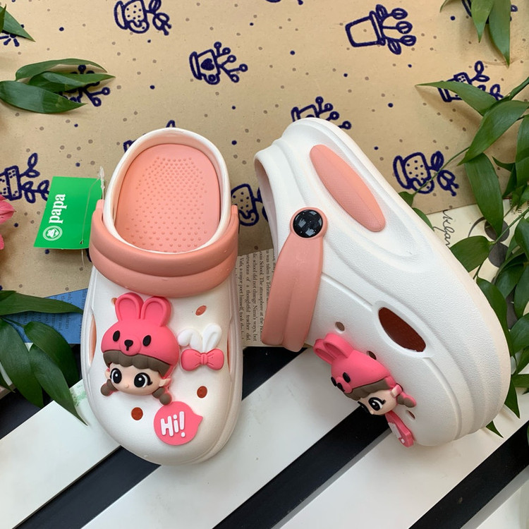 دمپایی کراکس استیکردار بندار و لژدار دخترانه نرم و راحت