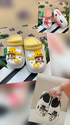 دمپایی کراکس استیکردار بندار و لژدار دخترانه راحت و سبک