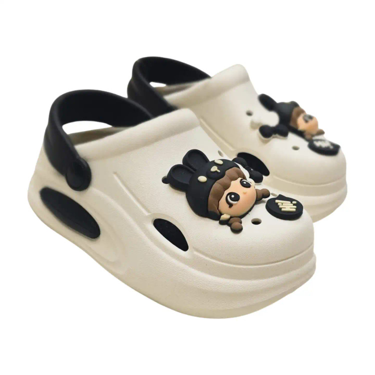 دمپایی کراکس استیکردار بندار و لژدار دخترانه نرم و سبک و بادوام