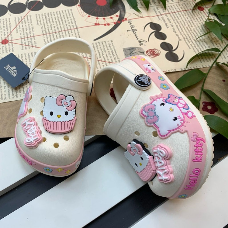 دمپایی کراکس استیکردار بندار کرومی پسرانه و دخترانه نرم و راحت