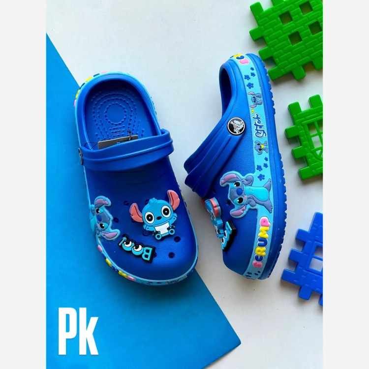 دمپایی کراکس استیکردار بندار کرومی پسرانه و دخترانه نرم و راحت