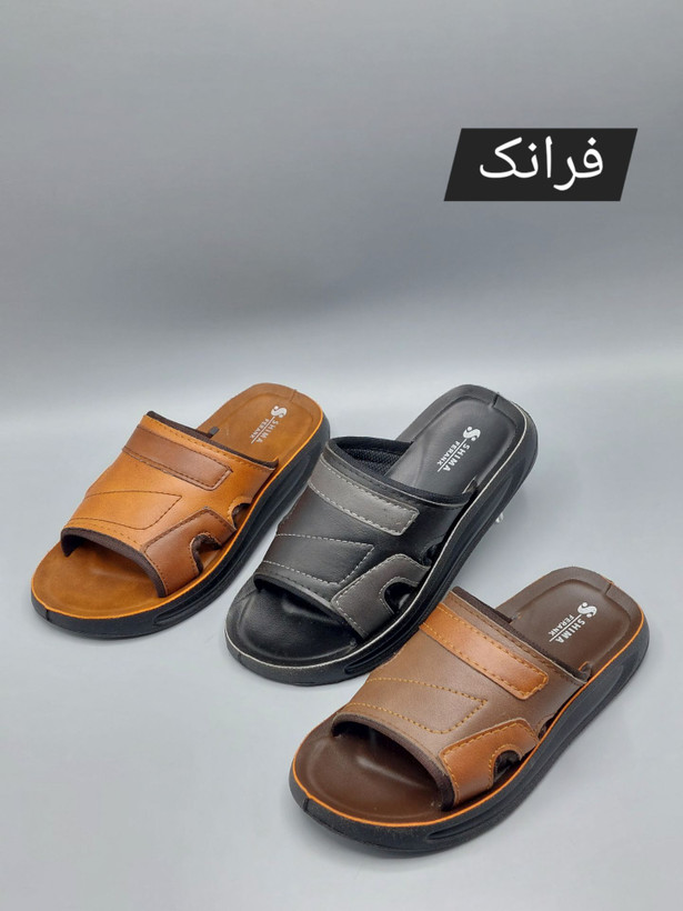 صندل طبی مردانه و پسرانه شیما مدل فرانک ، رنگ عسلی راحت و بادوام