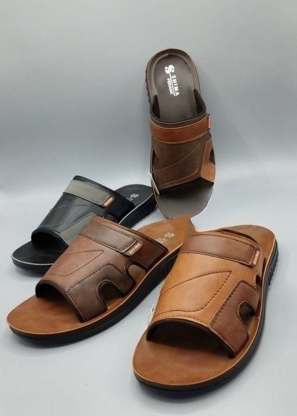 صندل طبی مردانه و پسرانه شیما مدل فرانک ، رنگ عسلی راحت و بادوام